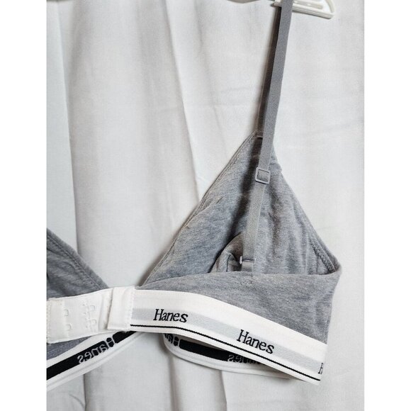 NWOT Hanes Women's Gray Wireless Unlined Bra Adjustable Straps Size L - Picture 4 of 4